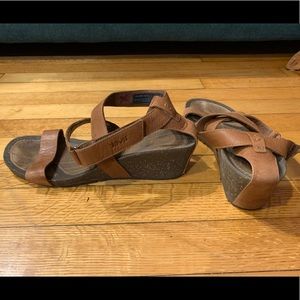Teva leather wedge sandals